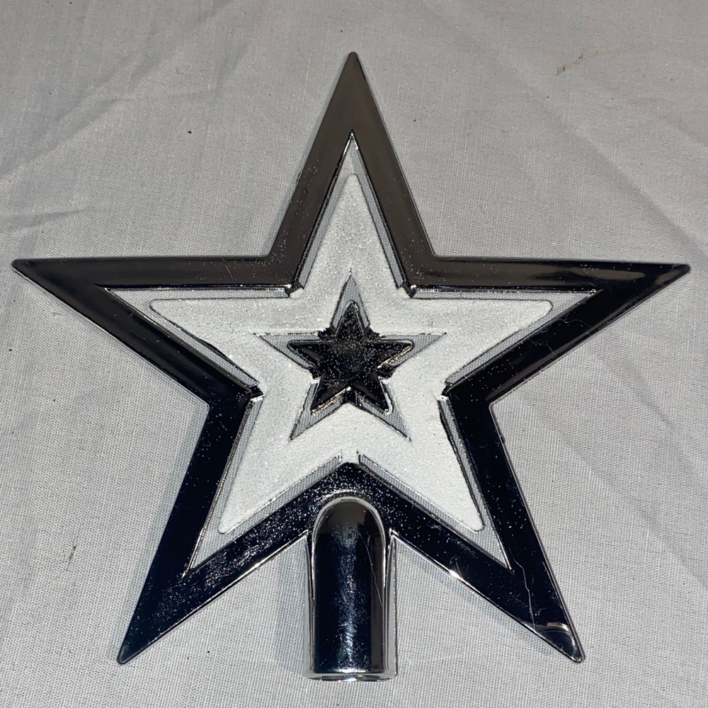 Silver and white Star Tree Topper